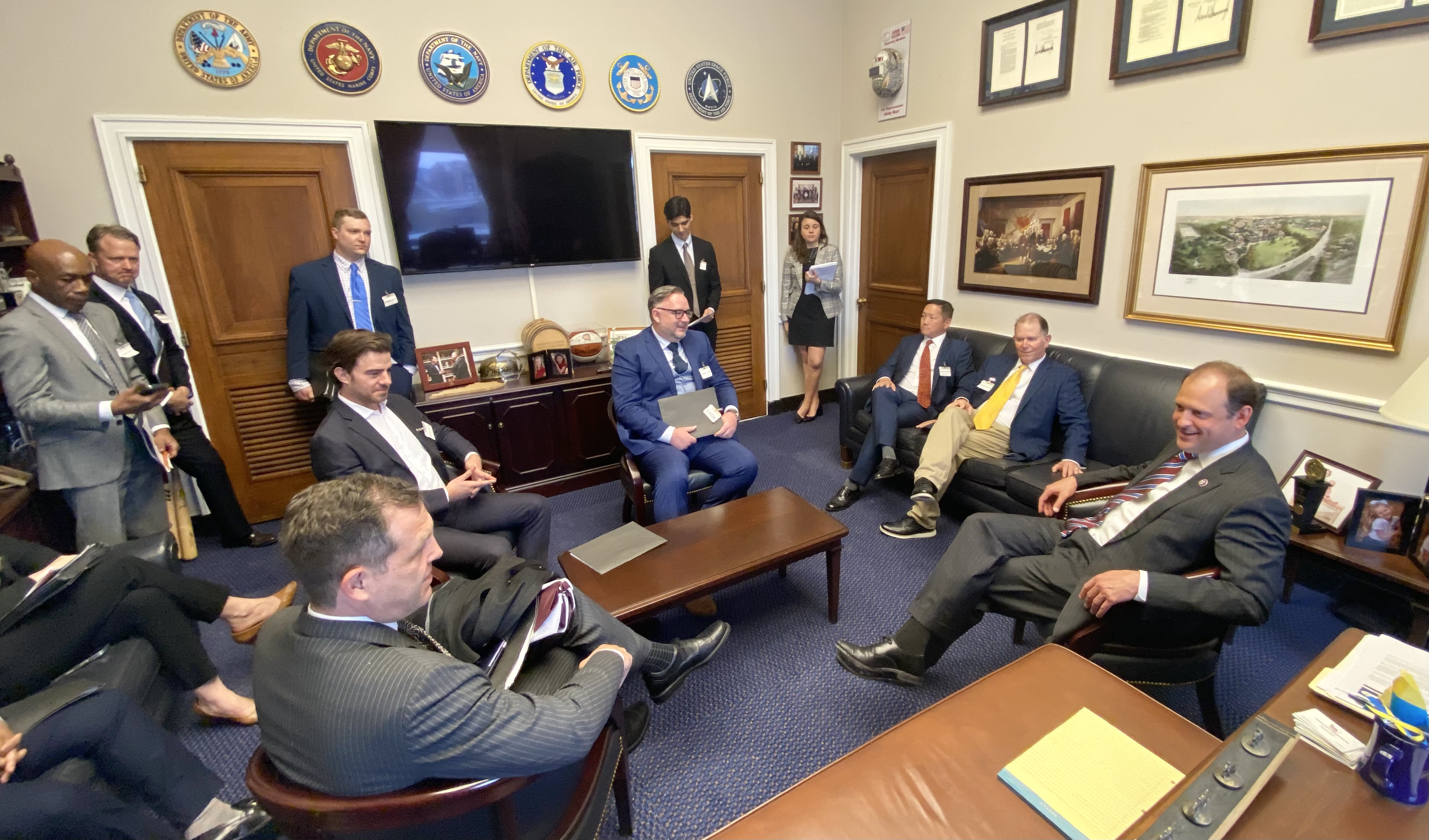 U.S. Hemp Roundtable General Counsel, Jonathan Miller, speaking with Rep. Andy Barr (R-KY) about SAFE Banking, H.R. 841 and H.R. 6134