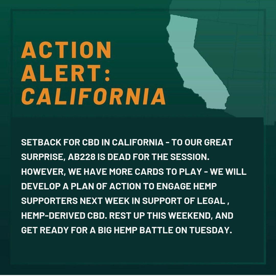 California (Bad) Dreamin’ – Hemp Supporter Setback in the Golden State