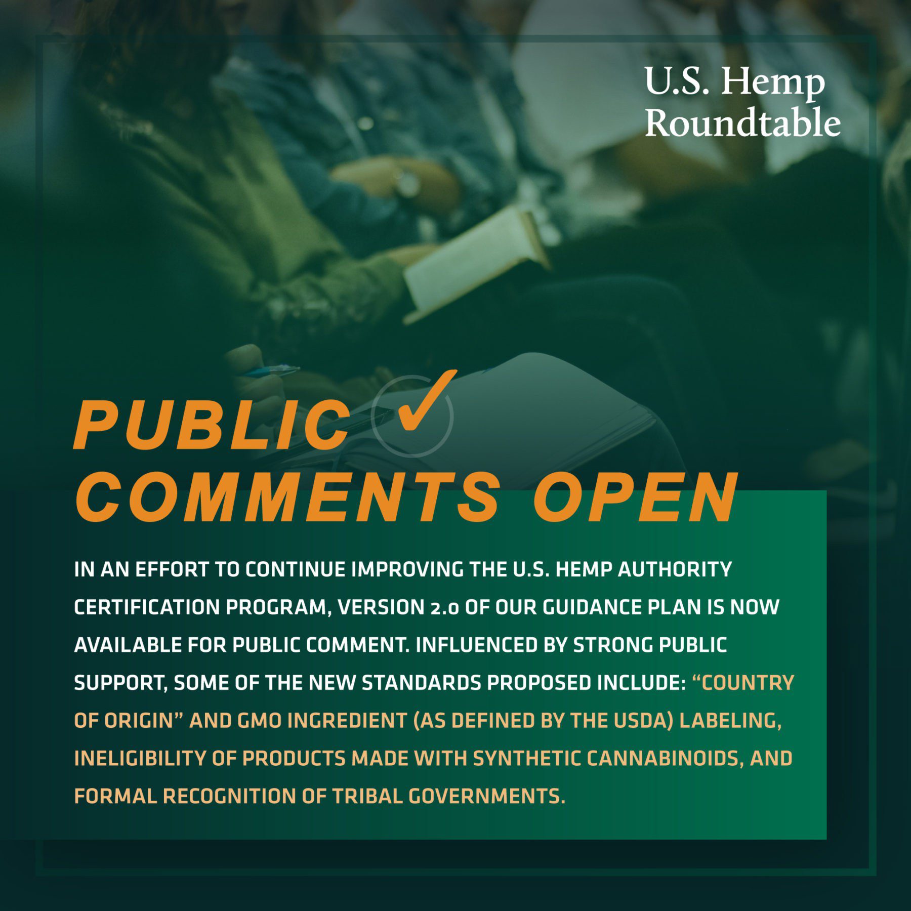 We want YOUR Comments on the US Hemp Authority’s Guidance Plan 2.0